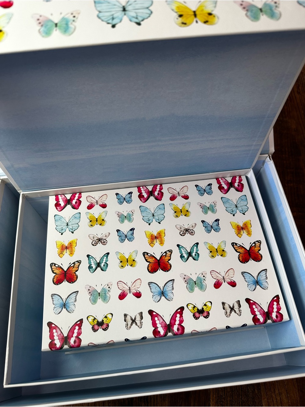 Butterfly Pattern Storage Box Set - White with Multi-Color Butterflies - Picture 16 of 16